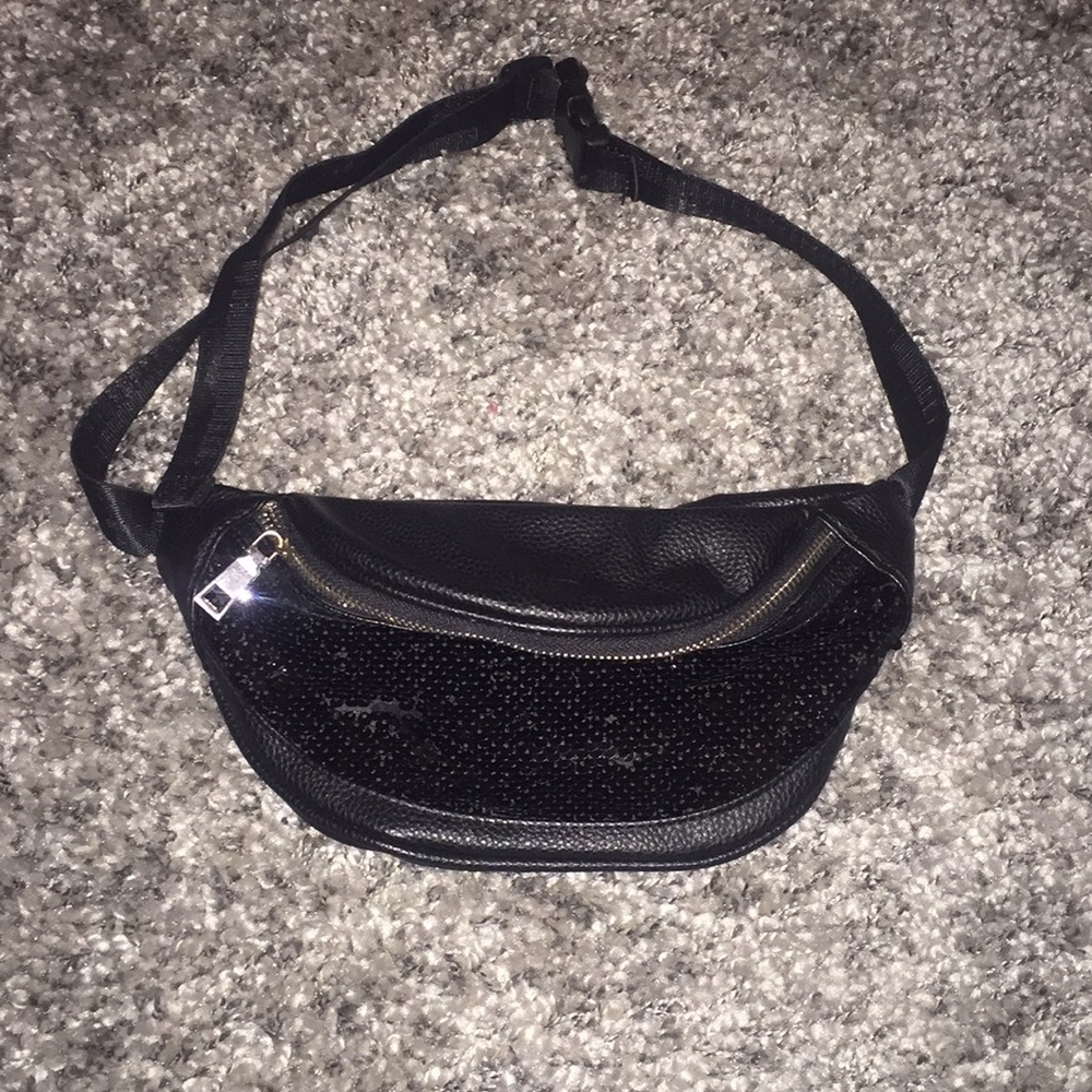 Black Sequin Fanny Pack